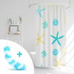 Family Collection Zuhanyfüggöny szett fürdőpamaccsal - 3 féle - kék, zöld mintás - 180 x 180 cm (11526A)