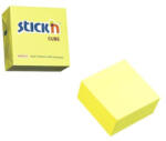 Stick N Öntapadó kockatömb, 76x76mm, 400 lap, STICK N, neonsárga - toptoner