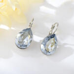  Platinával bevont csepp fülbevaló halvány szürkéskék Swarovski kristállyal (0800. ) (A500074E-001)