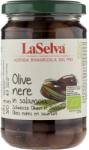 LaSelva Masline negre bio cu samburi in saramura, 310 g
