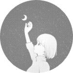  PontPöttyöző - Hold érintése Méret: 50x50cm, Keretezés: Kerek kartonlap, Szín: Kék