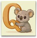  Festés számok szerint - Q betű - Állattal 2 Méret: 50x50cm, Keretezés: Kerek kartonlap