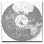  PontPöttyöző - Hanglemez - Hinta a holdnál Méret: 50x50cm, Keretezés: Kerek kartonlap, Szín: Fekete