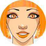  Festés számok szerint - Nő narancsszínű fülbevalóval Méret: 50x50cm, Keretezés: Kerek kartonlap