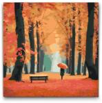  Festés számok szerint - Őszi erdő Méret: 50x50cm, Keretezés: Kerek kartonlap