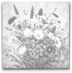  PontPöttyöző - Egy csokor réti virág Méret: 50x50cm, Keretezés: Kerek kartonlap, Szín: Piros