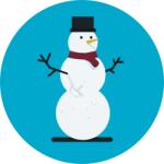  Festés számok szerint - Magányos hóember Méret: 50x50cm, Keretezés: Kerek kartonlap