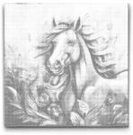  PontPöttyöző - Boldog ló Méret: 50x50cm, Keretezés: Kerek kartonlap, Szín: Zöld