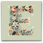 Festés számok szerint - E betű - Virágminta Méret: 50x50cm, Keretezés: Kerek kartonlap