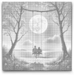  PontPöttyöző - Szerelem a hintán Méret: 50x50cm, Keretezés: Kerek kartonlap, Szín: Kék