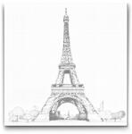  PontPöttyöző - Eiffel-torony 3 Méret: 50x50cm, Keretezés: Kerek kartonlap, Szín: Piros