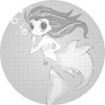  PontPöttyöző - Kis hableány Méret: 50x50cm, Keretezés: Kerek kartonlap, Szín: Fekete