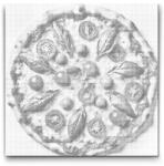  PontPöttyöző - Pizza Méret: 50x50cm, Keretezés: Kerek kartonlap, Szín: Zöld