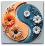  Festés számok szerint - Jin Jang Virágok Méret: 50x50cm, Keretezés: Kerek kartonlap