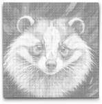  PontPöttyöző - Borz vörös és kék árnyalatokban Méret: 50x50cm, Keretezés: Kerek kartonlap, Szín: Kék