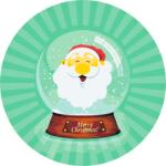  Festés számok szerint - Hógömb - Mikulás Méret: 50x50cm, Keretezés: Kerek kartonlap