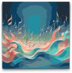  Festés számok szerint - Hullámzó hangjegyek Méret: 50x50cm, Keretezés: Kerek kartonlap