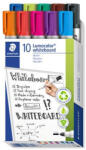  Táblamarker készlet, 2 mm, kúpos, STAEDTLER "Lumocolor® 351", 10 különböző szín