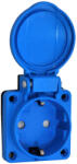 TP Electric Beépíthető műanyag dugalj csapfedeles kék 16A, gyermekvédelemmel (IP54) csavaros bekötéssel 3101-332-0900 (3101-332-0900)