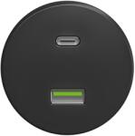Kliklap - Priză USB retro A+C fără ramă, antracit (KA0083)