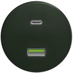 Kliklap - Priză USB retro A+C fără ramă, verde (KA0091)