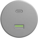 Kliklap - Priză USB retro A+C fără ramă, gri (KA0087)