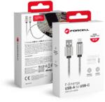 Forcell F-ENERGY Metal C234 USB A - Type C QC4.0A 3A 66W 2 m ezüst kábel