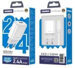 Jellico fali töltő EU01 2.4A 12W 1xUSB + kábel Lightning Fehér