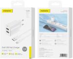 FONENG fali töltő EU63 2.4A 12W 2xUSB + kábel Lightning Fehér