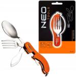 NEO TOOLS Kemping zsebkés multitool kanál villa kés evőeszköz narancssárga Neo (63-027)