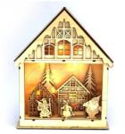 Iris 4615639 Karácsonyi ház alakú 23, 5x29cm/meleg fehér LED-es fa fénydekoráció (MEN-R1-22205)