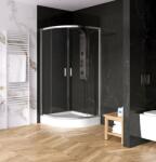 NEW TRENDY Suvia cabină cu cădiță 90x90 cm semicircular crom luciu/sticlă transparentă ZS-0034 (ZS0034)