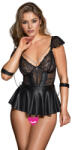 Cottelli Collection Bondage Style Babydoll Set with Handcuffs 2741768 Black S