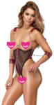 Cottelli Collection Powernet Open Cup Crotchless Body with Hand Cuffs 2644878 Red S