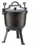 Kinghoff Ceaun din fontă pentru gătit Kinghoff KH 2232, cu capac și picioare detașabile, Negru - 4L