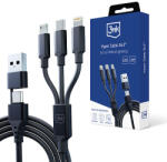 3mk Protection 3mk Hyper kábel 3in1 USB-A - USB-C / USB-C - micro USB - Lightning 1.5m - fekete
