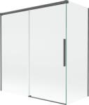 Mexen Rox paravan cadă cu 2 aripi culisante 150 + 70 x 150 cm, transparent, gri metalizat periat - 8C9-150-070-66-00 (8C9-150-070-66-00)
