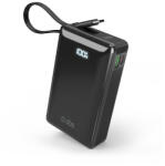 SBS 20000 mAh 20W külső akkumulátor beépített USB-C kábellel és digitális kijelzővel - fekete