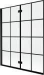Mexen Mist panou de duș cu 2 pliuri stânga 140 x 150 cm, grilaj negru, negru - 8A9-140-002-70-77-L (8A9-140-002-70-77-L)
