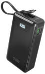 SBS 10000 mAh 20W külső akkumulátor beépített USB-C kábellel és digitális kijelzővel - fekete
