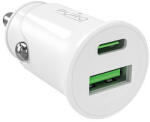 PURO Pro Lite autós töltő 1x USB-A + 1x USB-C tápellátás 20W - fehér