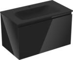 Mexen Orio dulap baie 80 cm cu lavoar Vela, 1 sertar, negru lucios/negru mat - 91A10-08047-1-BF70-W23M71 (91A10-08047-1-BF70-W23M71)
