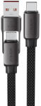 ACEFAST C13-04 USB-C - USB-A / USB-C kábel 480Mb/s 3A 1.2m - Fekete