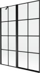Mexen Mist paravan de cadă 2 panouri stânga 130 x 150 cm, grilaj negru, negru - 8A9-130-011-70-77-L (8A9-130-011-70-77-L)