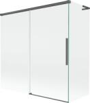 Mexen Rox L paravan de cadă cu 2 aripi glisant 160 + 80 x 150 cm, transparent, gri închis periat - 8C9L-160-080-66-00 (8C9L-160-080-66-00)