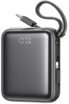 JOYROOM JR-PBF27 10000mAh 22.5W külső akkumulátor beépített USB-C és Lightning kábellel - fekete