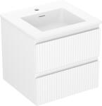 Mexen Rivel dulap baie 50 cm cu lavoar Otis, 2 sertare, riflat, alb mat - 91A20-05047-2-BFF01-W18M01 (91A20-05047-2-BFF01-W18M01)