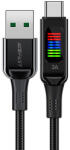 ACEFAST C7-04 USB-A USB-C 60W 1.2m kábel kijelzővel - fekete