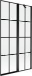 Mexen Mist paravan de cadă cu două panouri dreapta 100 x 150 cm, grilaj negru, negru - 8A9-100-011-70-77-P (8A9-100-011-70-77-P)