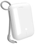 PURO Power Link 10 Plus 10000mAh külső akkumulátor beépített USB-C kábellel - fehér